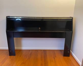 Vintage art deco black lacquer & gold headboard
