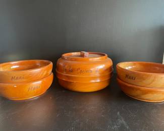 Wood bowl set 