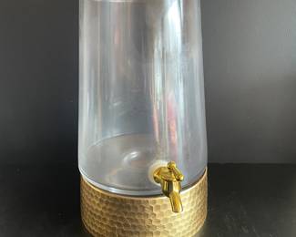 Glass & hammered gold drink dispenser