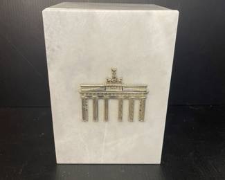 Hammer Sickle Berlin Wall Marble lidded cigar box