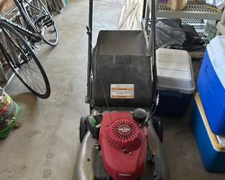 Push mower with bager