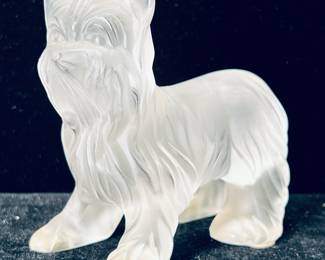 Signed Lalique France Yorkshire Dog