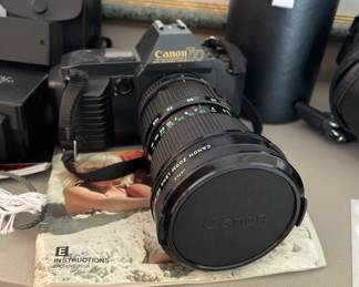 Cannon T70 Film camera with tow lenses and flash