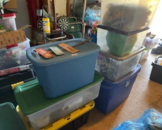 LOT OF TOTES WITH CONTENTS