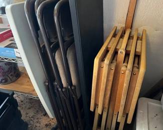 FOLDING TABLE AND CHAIRS ETC