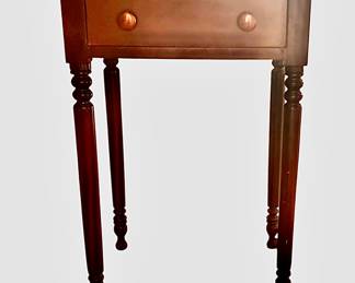 Sheraton-style, one-drawer side table. Available for pre-sale starting Wed/Feb 19. Call or text 931-996-2642 for pricing and details on or after the 19th.