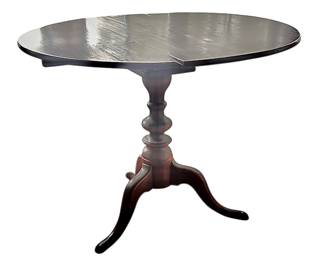 Mahogany 3-leg round table with top that spins. Available for pre-sale starting Wed/Feb 19. Call or text 931-996-2642 for pricing and details on or after the 19th.