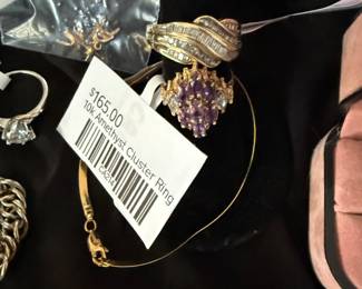 10k Amethyst Cluster Ring