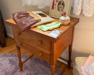 White Sewing Machine Table, Women's Purses, Scarves
