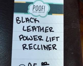 Black Leather Power Lift Recliner