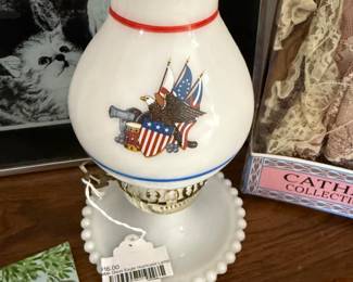 Milk Glass Hurricane Lamp