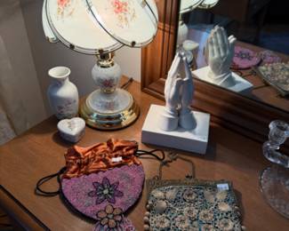 Vintage Touch Lamp, Vintage Purses