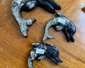 Vintage Resin Dolphins