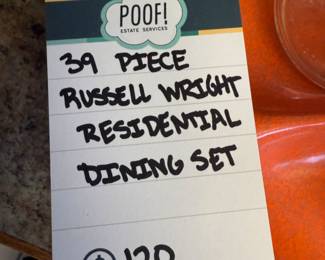 34 Piece Russell Wright Residential Dining Set
