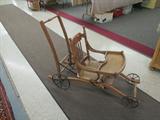 antique oak stroller converts to high chair