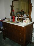 NICE ANTIQUE OAK DRESSER WITH MIRROR