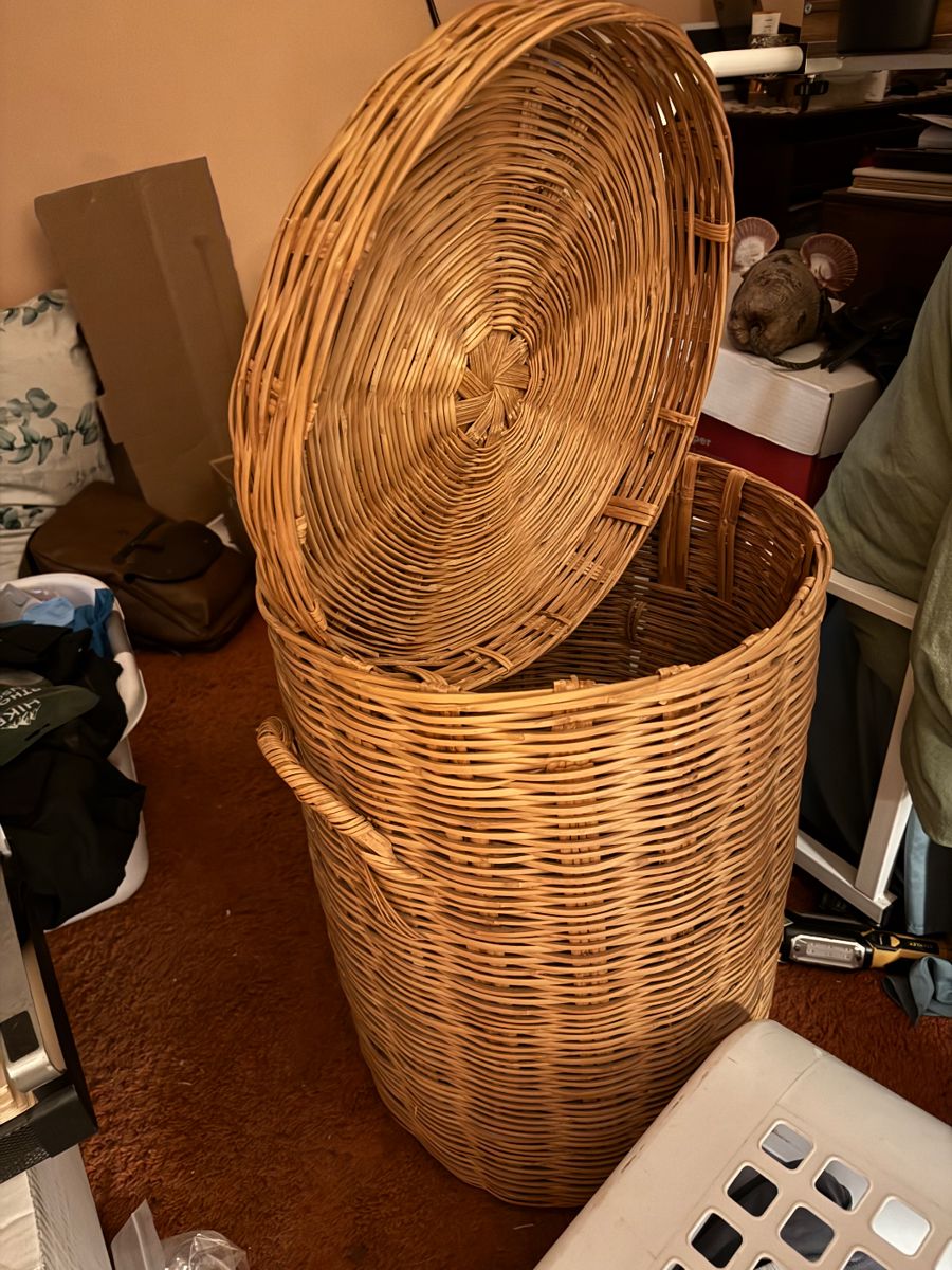 Vintage Bamboo Laundry Basket