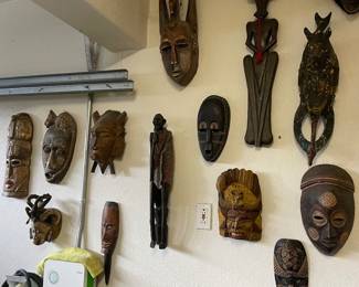 Assortment tribal masks Africa style