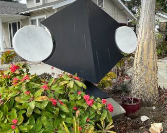 Creator Mike Hill of Claremont, CA acclaimed sculpturer of steel is showcased as an outdoor installation. 