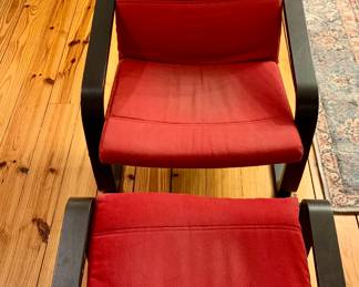 IKEA Poäng chair with ottoman 
