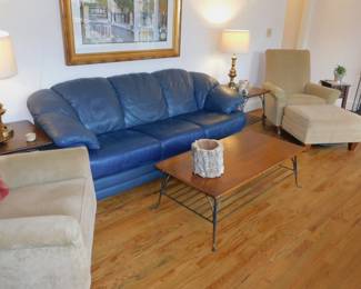 Leather Sofa Club Chairs And Otoman