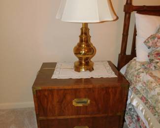 Broyhill Campaign Night Stand - Brass Lamp