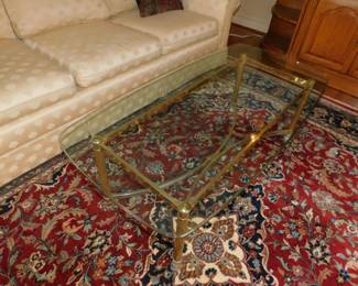 Glass & Brass Coffee Table