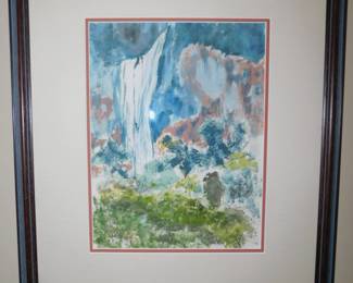 Framed Watercolor Signed Jeff Marshall