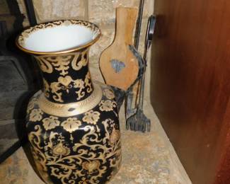 Paste Porcelain Urn And Fireplace Tools