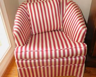 1 Of A Pair Of MCM Candy Stripe Club Chairs
