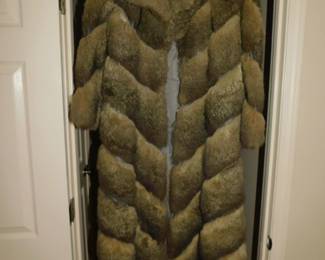Full Length Leather & Fur Coat