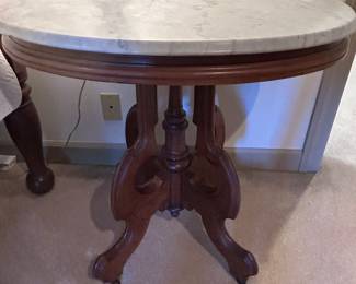 marble top Victorian end table