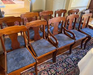 10 dining chairs. 1 armchair and 9 sidechairs