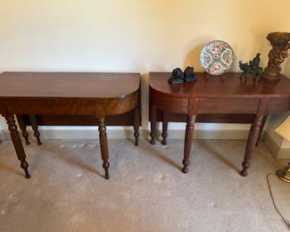 2 banquet ends, but not matching. Beautiful console tables, though!