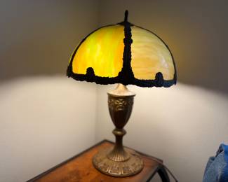 Antique Slag Glass Lamp