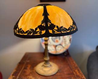 Antique Slag Glass Lamp