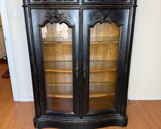 Lighted cabinet By Hooker with layered distressed finish