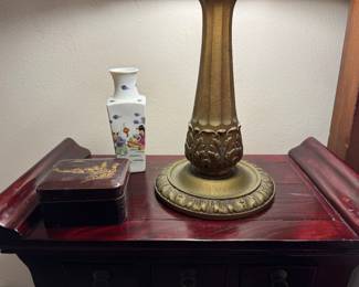 Antique Slag Glass Lamp