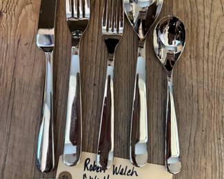 Robert Welch Heavy stainless flatware. 4 place settings new in box plus 10 3 piece place settings 8 teaspoons and 7 salad forks