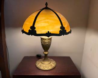 Antique Slag Glass Lamp