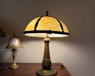 Antique Slag Glass Lamp