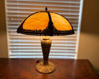 Antique Slag Glass Lamp