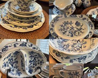 Blue Danube -8 place settings and serving pieces