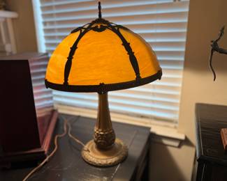 Antique Slag Glass Lamp