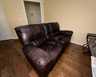 RECLINING LEATHER LOVESEAT