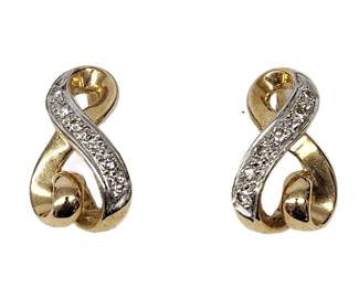 14k gold & diamond earrings