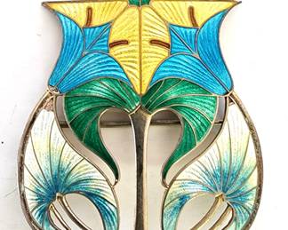 are deco sterling silver brooch 