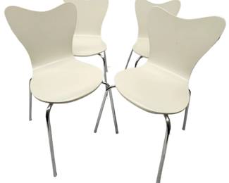 4 West Elm scoop back dining chairs