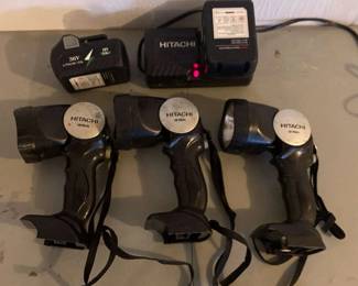 3 Hitachi 18volt N Incandescent Rechargeable Power Tool Flashlights