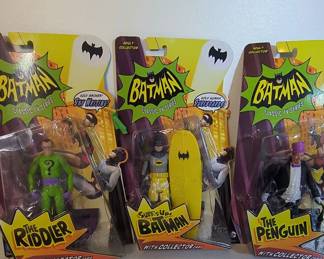 Bateman Classic TV Series Action Figures The Batman, Surfs Up Batman The Penguin  The Riddler,